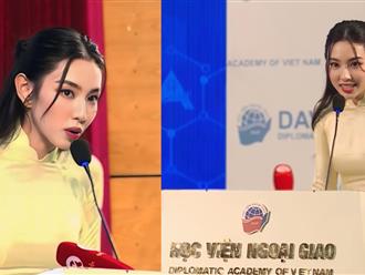 Hoa hậu Thùy Tiên vinh dự đại diện thanh niên VN phát biểu tại Đối thoại của Tổng Thư ký ASEAN