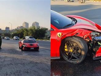 Hà Nội: Va chạm kinh hoàng khiến siêu xe Ferrari vỡ nát, người đi xe máy tử vong