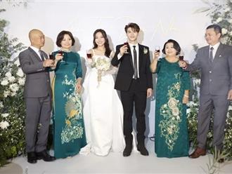 Đám cưới Diệu Nhi - Anh Tú tại Hà Nội: 2 gia đình diện đồ đôi vào lễ đường trong tiếng nhạc Tình Bạn Diệu Kỳ