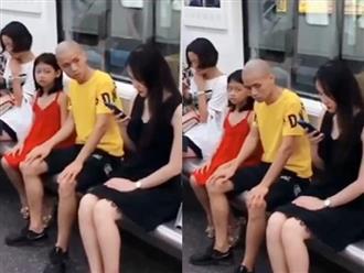 Phát hiện bố lén ngắm gái đẹp trên tàu điện ngầm, con gái ra tay 'trừng trị' siêu bá đạo 