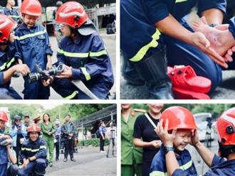Buổi diễn tập xúc động: Cảnh sát chữa cháy thực hiện ước mơ cho em bé 7 tuổi mắc ung thư máu
