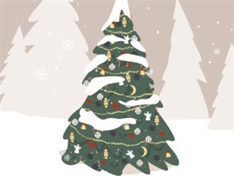 Câu đố: Tìm 8 cây kẹo được trang trí trên cây thông Noel, nếu phát hiện dưới 15 giây, bạn là người có thị lực 20/20