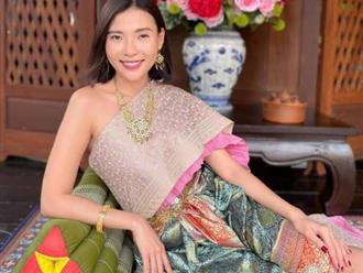 Diễn viên Thúy Diễm xinh đẹp rạng ngời khi diện trang phục Thái tại xứ sở Chùa Vàng