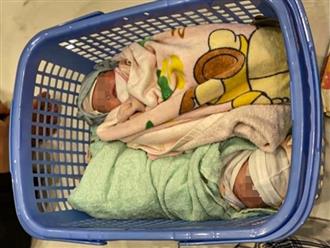 Xót xa hai bé sơ sinh bị bỏ rơi trong giỏ ven đường ở Hà Nội, bên cạnh có bức thư tay nghi của người mẹ để lại
