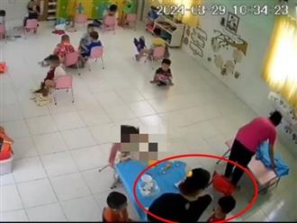 TP.HCM: Tạm đình chỉ cô giáo trường mầm non, túm đầu, tát trẻ ngã dúi dụi trong giờ ăn trưa