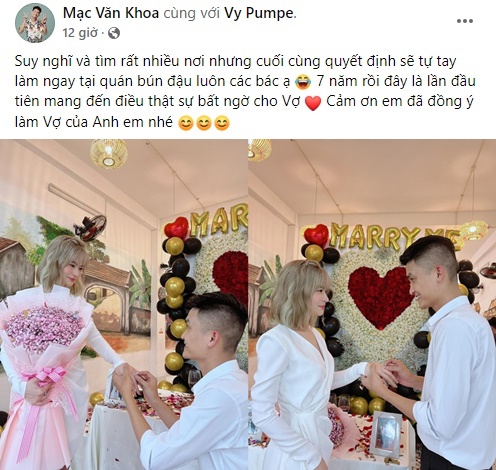 Cặp đôi Vbiz 'đánh úp' cộng đồng mạng bởi màn cầu hôn lãng mạn tại địa điểm lạ lùng - quán bún đậu - Ảnh 2