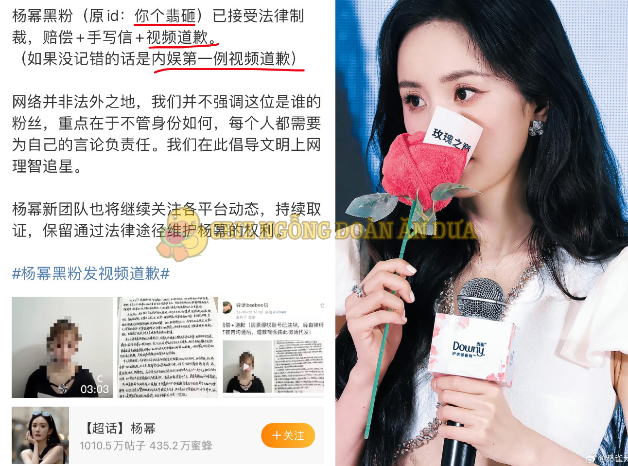 Dương Mịch thắng kiện antifan: Đăng video công khai xin lỗi, viết thư tay và bồi thường cho nữ diễn viên - Ảnh 1