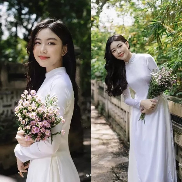 Con gái Quyền Linh gây sốt với loạt ảnh chụp cùng áo dài truyền thống, nhan sắc xinh đẹp khiến nhiều người đắm đuối, xứng danh Hoa hậu tương lai - Ảnh 1