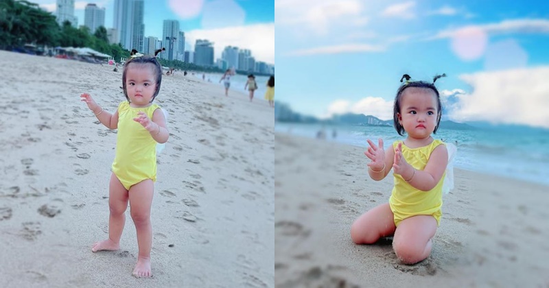 Mới 2 tuổi, con gái Mạc Văn Khoa đã sở hữu cả tủ đồ bơi cực yêu, thả dáng như người mẫu nhí - Ảnh 9