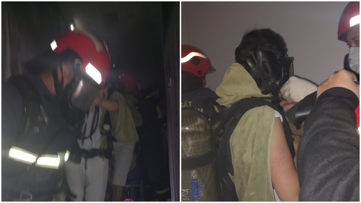 Hiện trường vụ cháy quán massage ở Hà Nội: Giải cứu thành công 6 người mắc kẹt trên tầng thượng - Ảnh 4