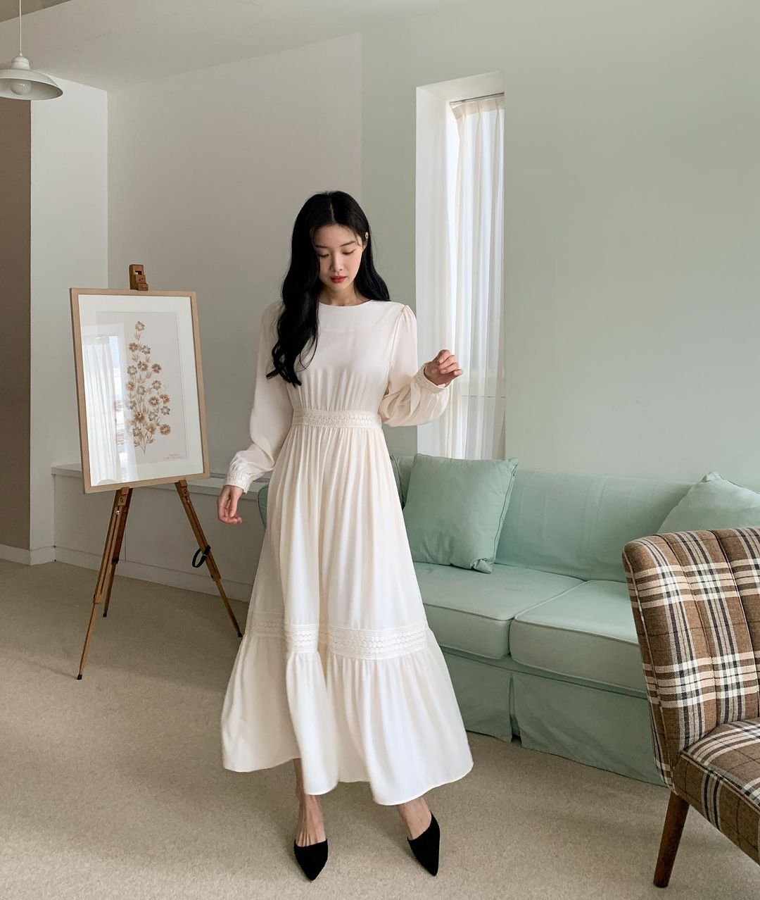 Hè đến là gái Hàn lại diện đủ kiểu váy trắng siêu trẻ xinh và tinh tế, xem mà muốn sắm cả 'lố' về nhà - Ảnh 3