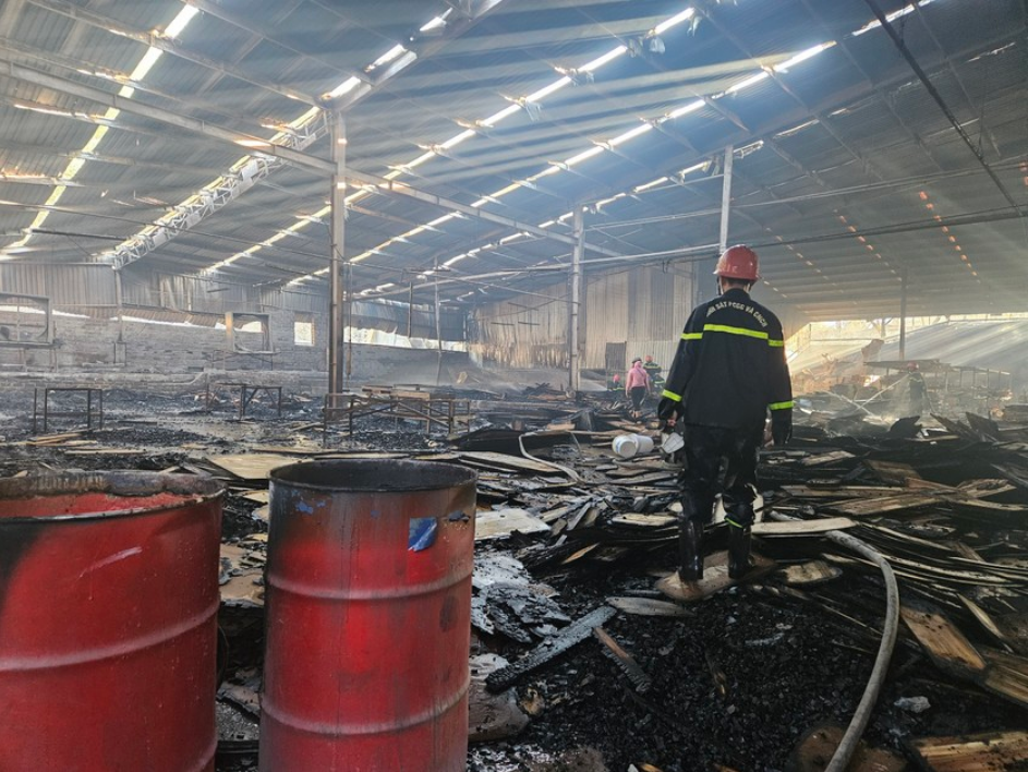 Cháy lớn tại công ty gỗ ở Bình Định, ước thiệt hại hàng chục tỷ đồng - Ảnh 2
