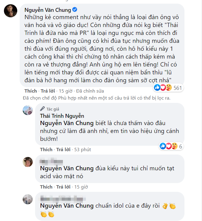 Nguyễn Văn Chung đáp trả cực gắt trước quan điểm 'lũ đàn bà hở hang mới làm cho đàn ông sàm sỡ cợt nhả' sau vụ Thái Trinh bị 'quấy rối' - Ảnh 6